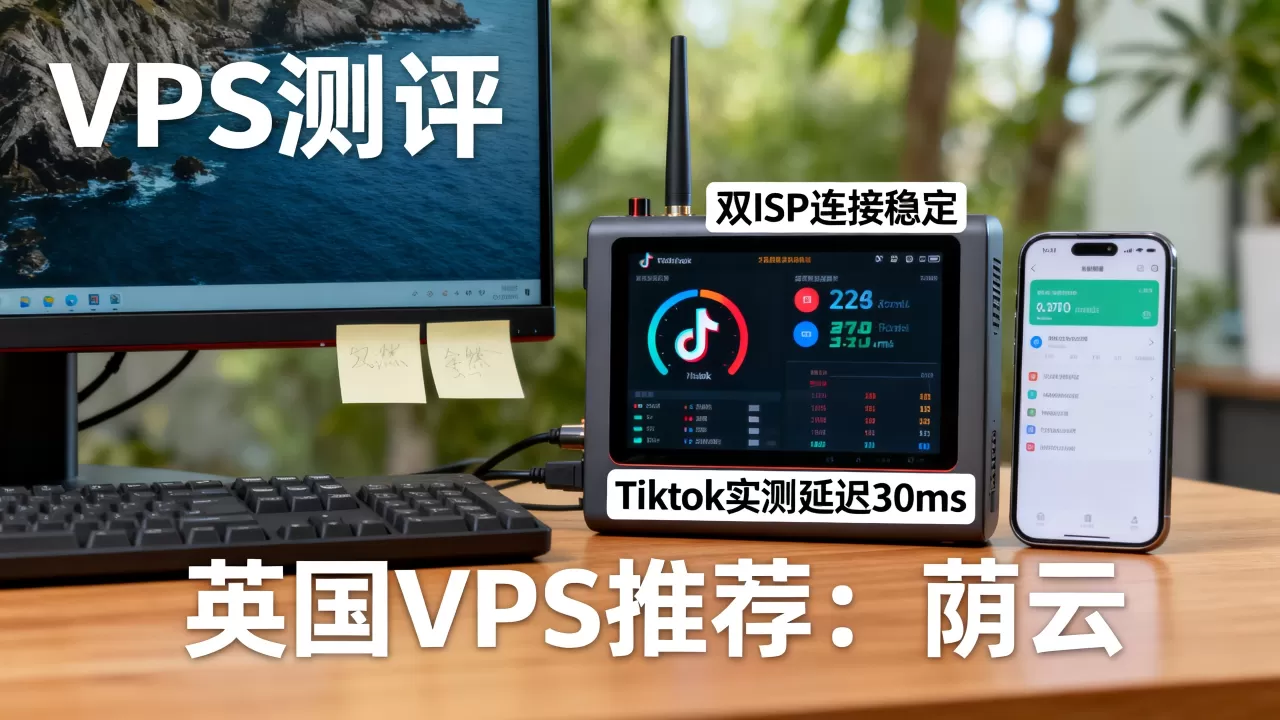 英国荫云VPS测评，双ISP、Tiktok实测体验，英国VPS哪家好？