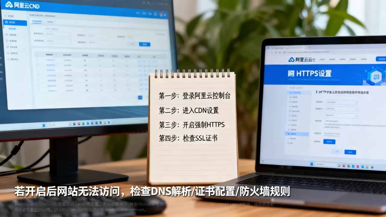 阿里云CDN强制HTTPS怎么设置？开启HTTPS后网站打不开怎么办