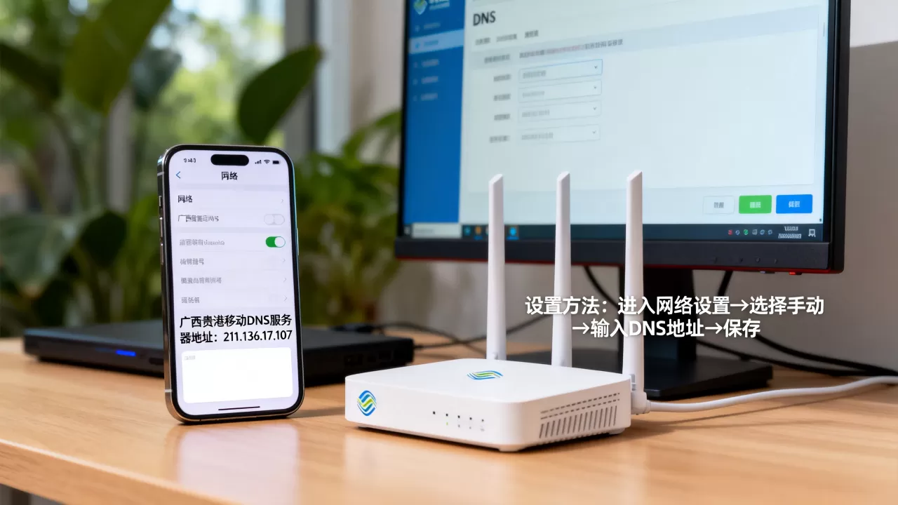 广西贵港移动DNS服务器地址是多少？移动DNS设置方法
