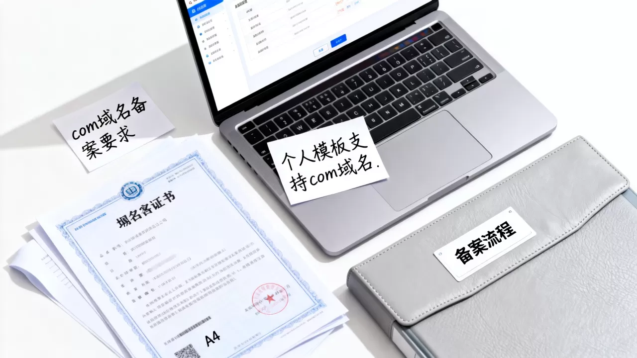 个人模板支持com域名么？com域名备案要求有哪些