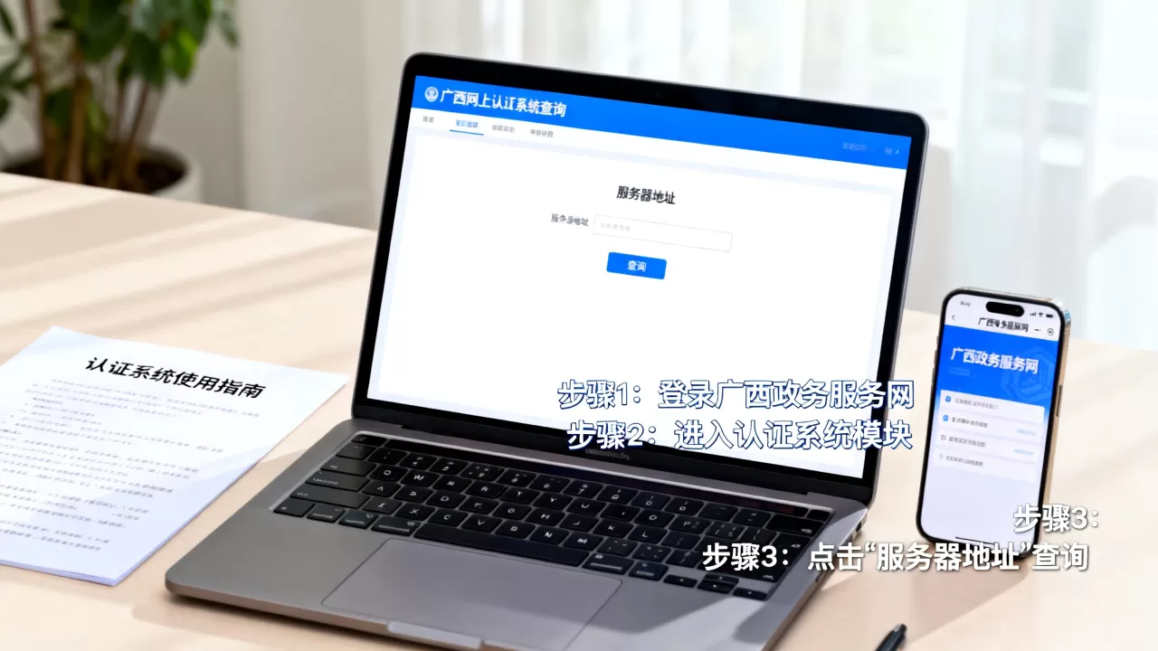 广西网上认证系统服务器地址是多少？如何查询