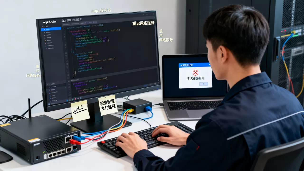app服务器配置文件怎么改？应用运维登录后显示本次链接已断开怎么处理