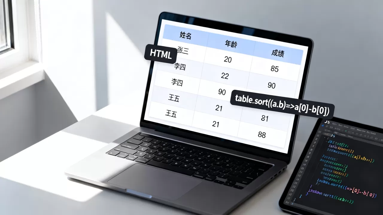 html中table数据怎么排序？js实现表格数据排序方法
