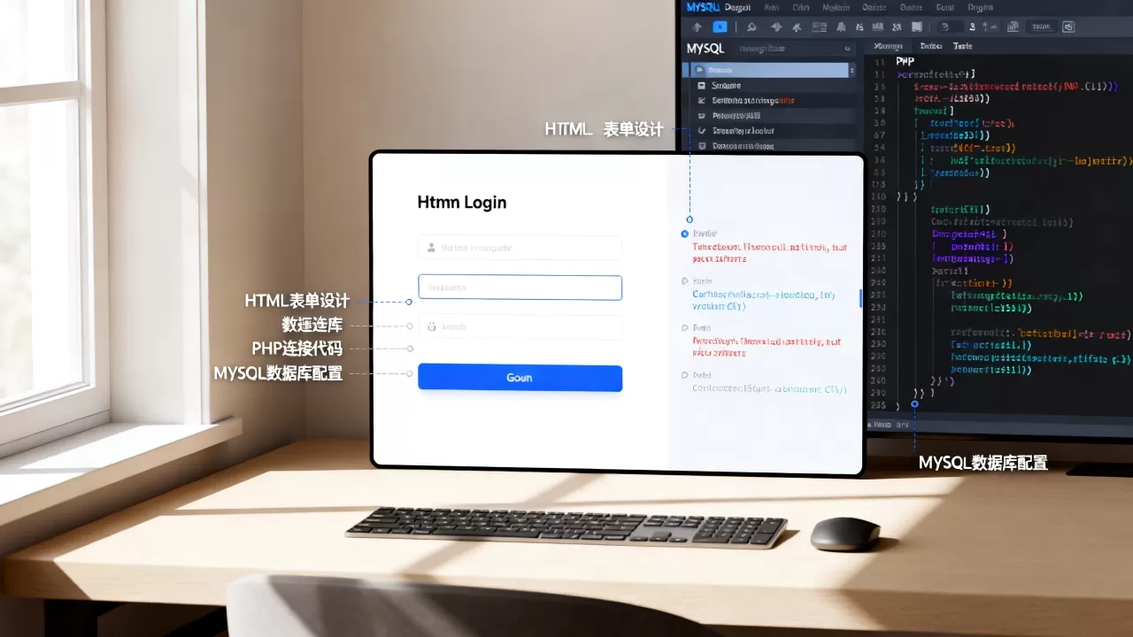 HTML登录界面怎么连接数据库？PHP连接MySQL数据库教程
