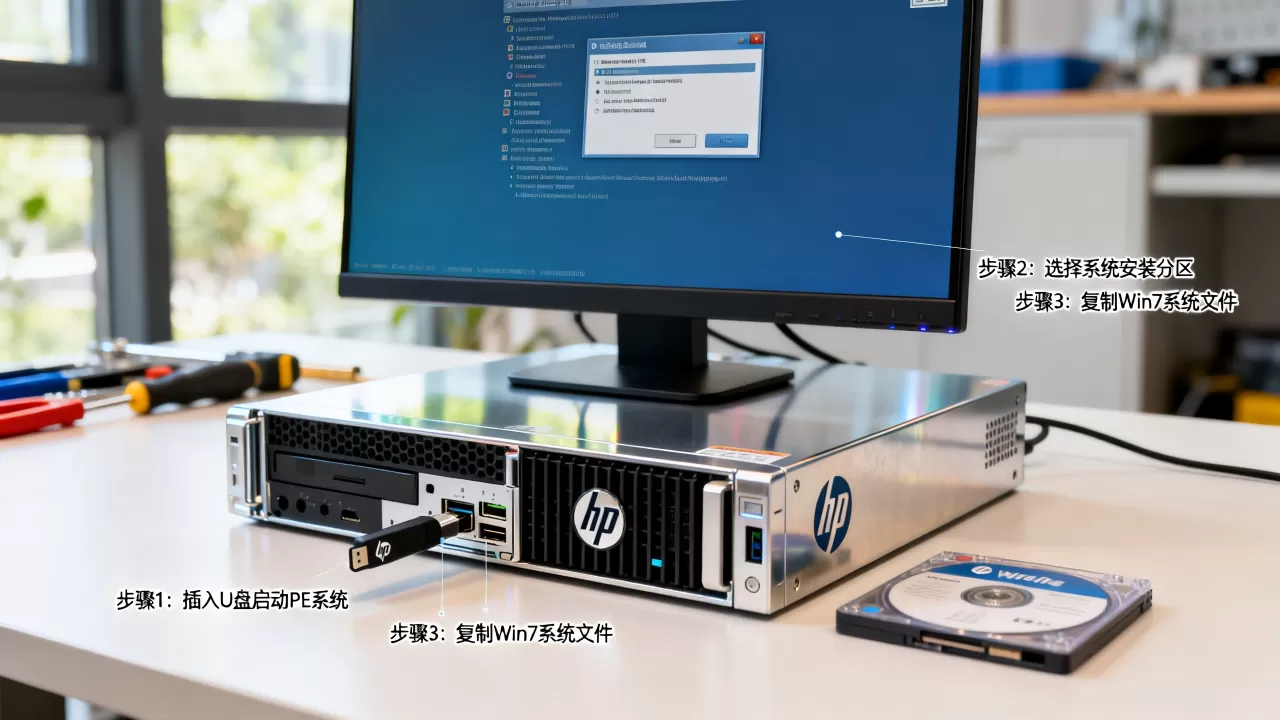 HP服务器PE系统如何安装Win7？win7系统安装教程