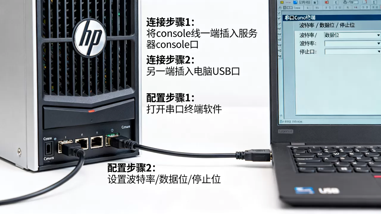 hp服务器console线怎么用？连接电脑后如何配置串口终端