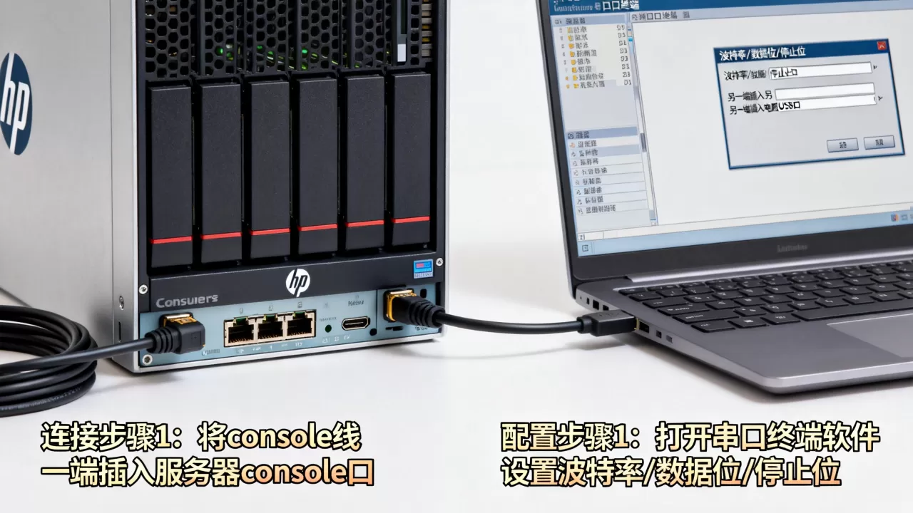 hp服务器console线怎么用？连接电脑后如何配置串口终端