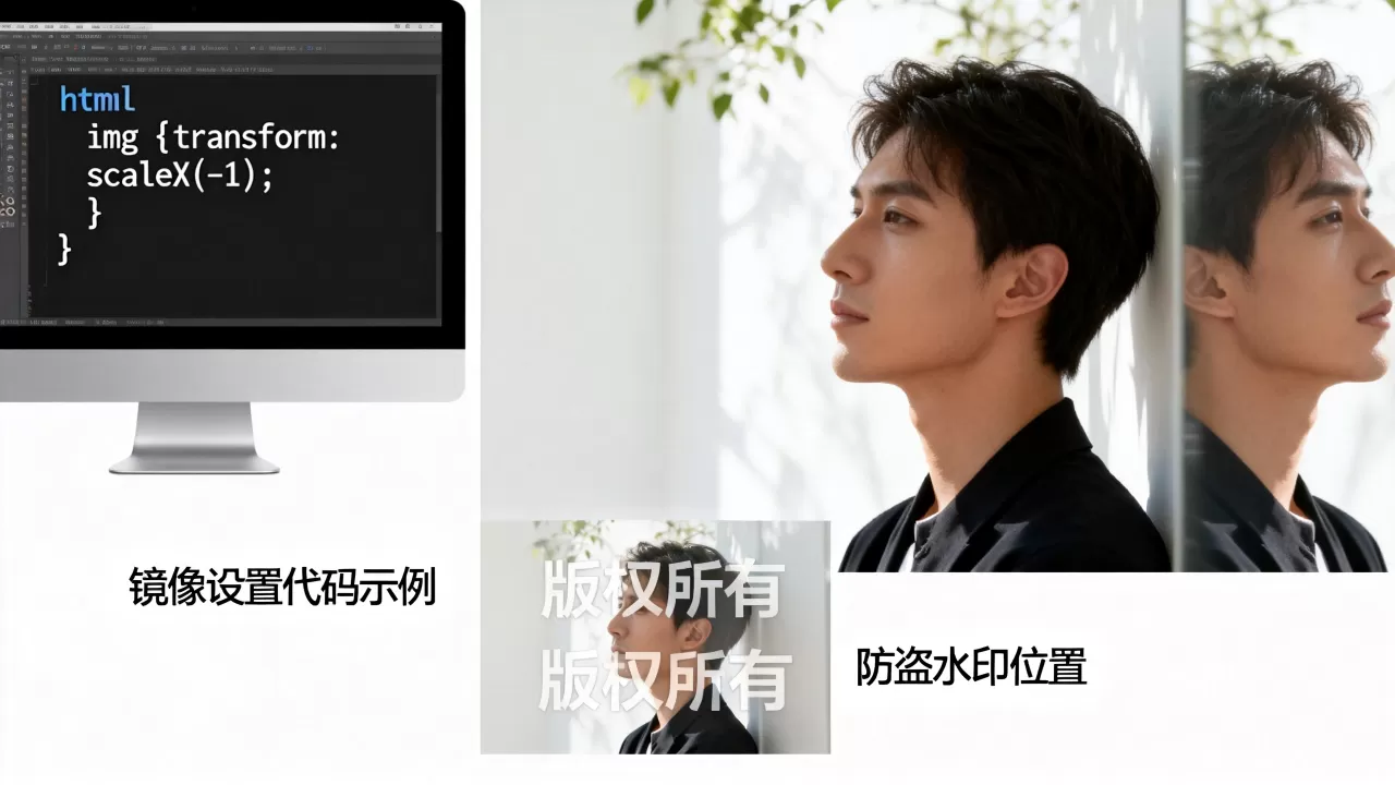 html图片镜像怎么设置？如何防止图片被盗用