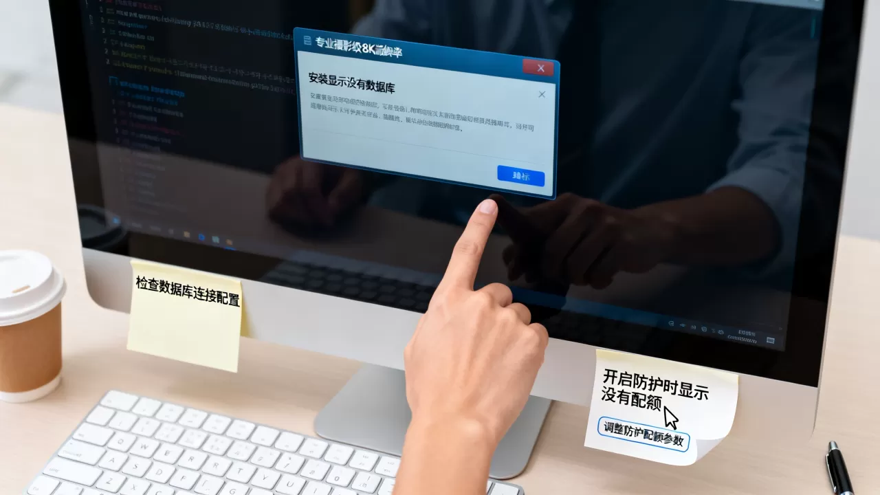 安装显示没有数据库怎么办？开启防护时显示没有配额怎么解决