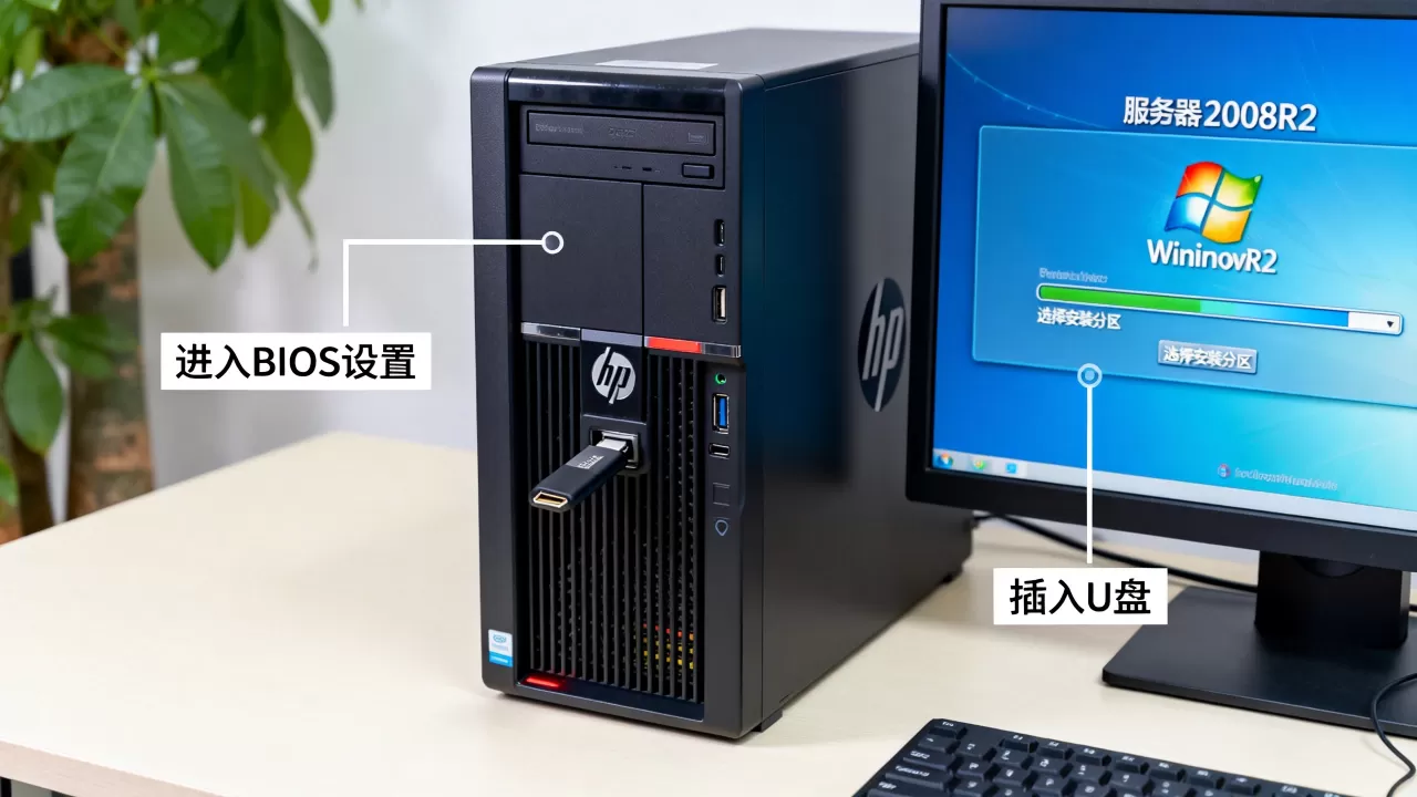 hp服务器2008怎么u盘安装？win2008r2系统安装教程