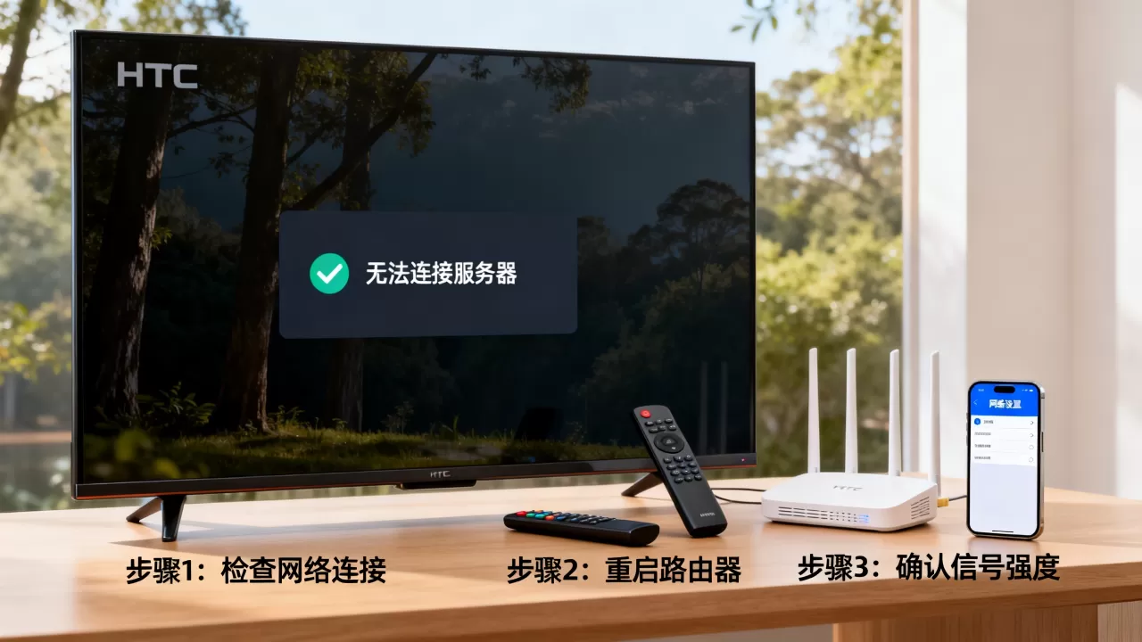 HTC电视无法从服务器获取数据怎么办？电视连不上服务器怎么解决