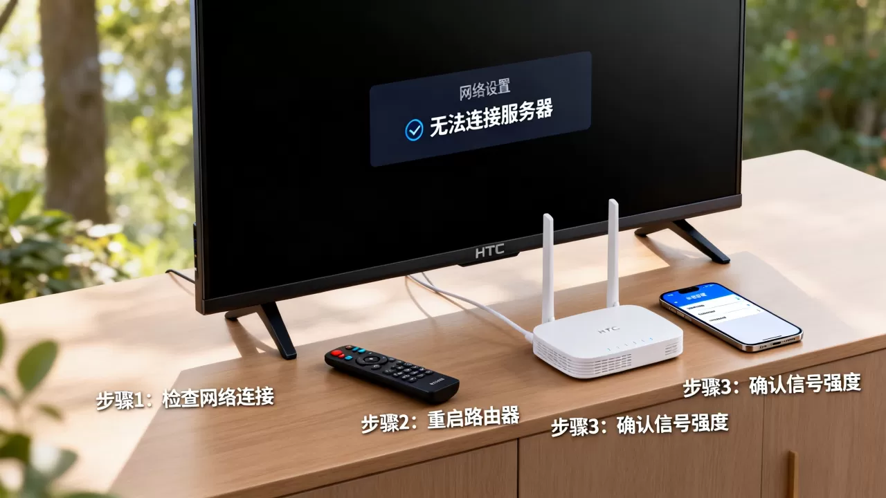 HTC电视无法从服务器获取数据怎么办？电视连不上服务器怎么解决