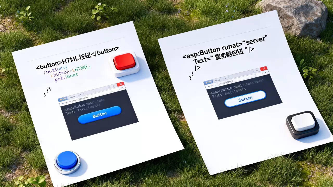 html控件button与服务器控件button有什么区别？html控件button与服务器控件button的区别
