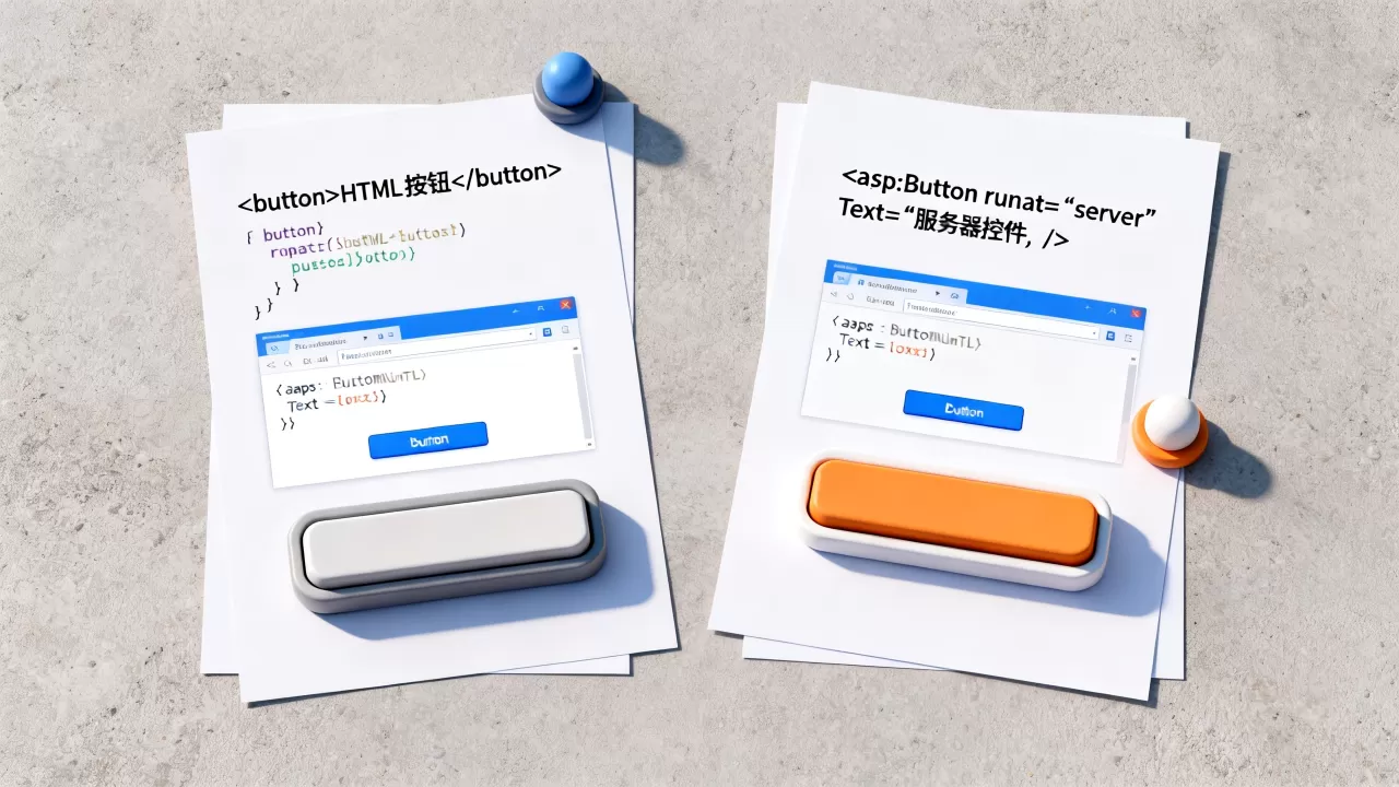 html控件button与服务器控件button有什么区别？html控件button与服务器控件button的区别