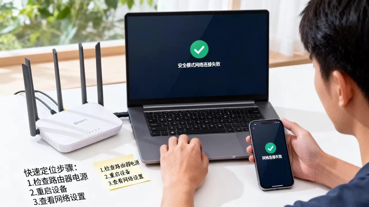 安全模式怎么网络连接失败？网络连接失败时怎么快速定位