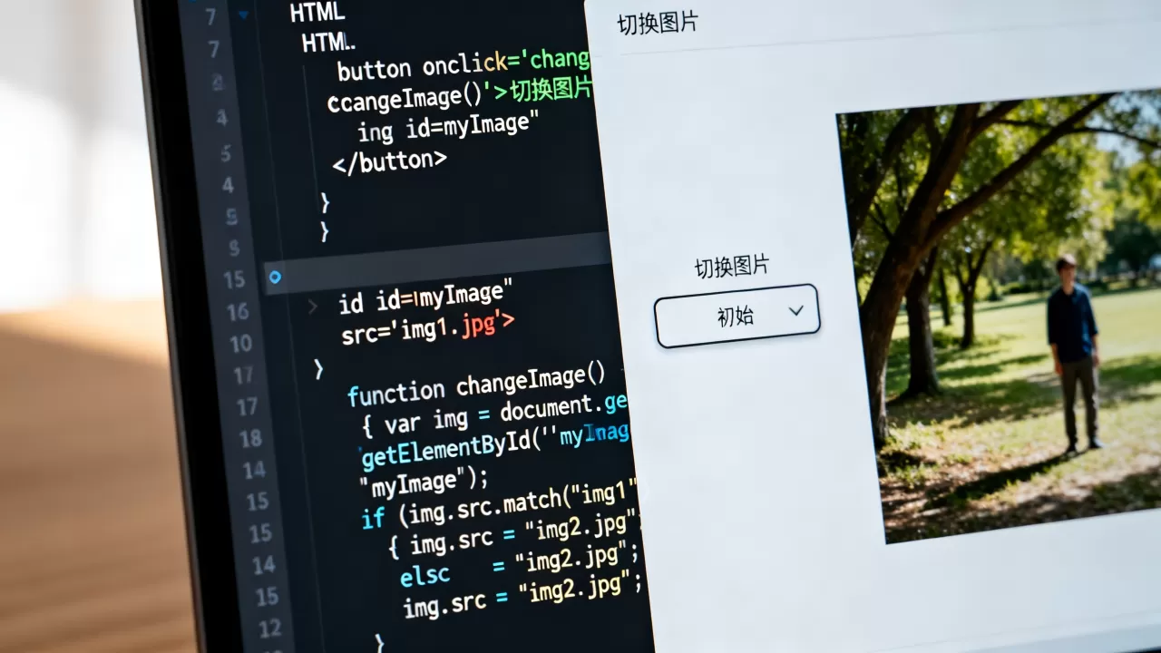 html按钮图片如何切换？html按钮点击切换图片代码