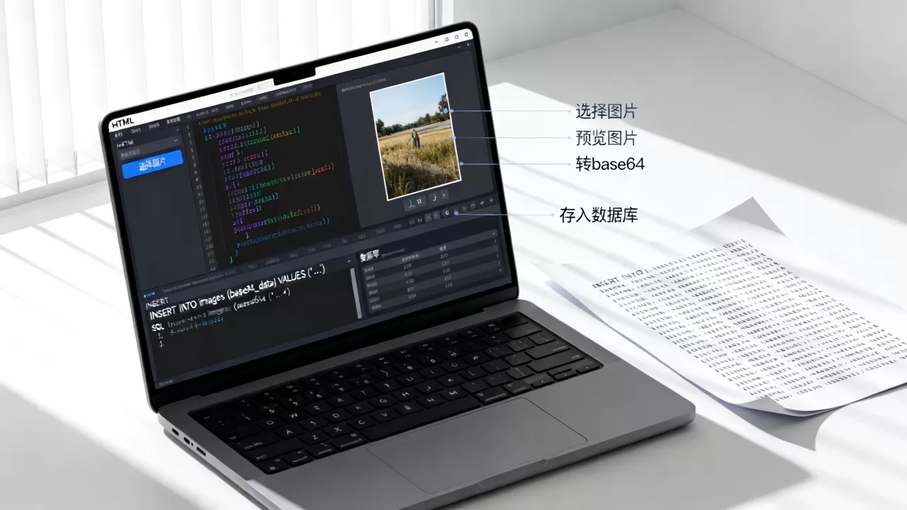 html上传图片保存到数据库怎么操作？前端图片转base64存入数据库