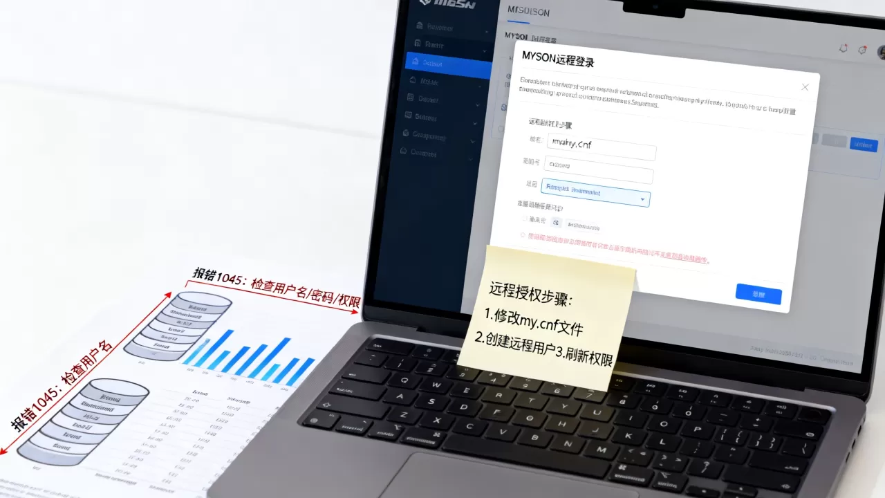 如何设置MYSQL远程登录授权？mysql远程连接报错1045怎么解决