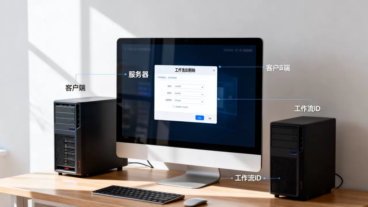 按照客户端服务器模式工作一开始是怎么回事？如何按照ID删除工作流