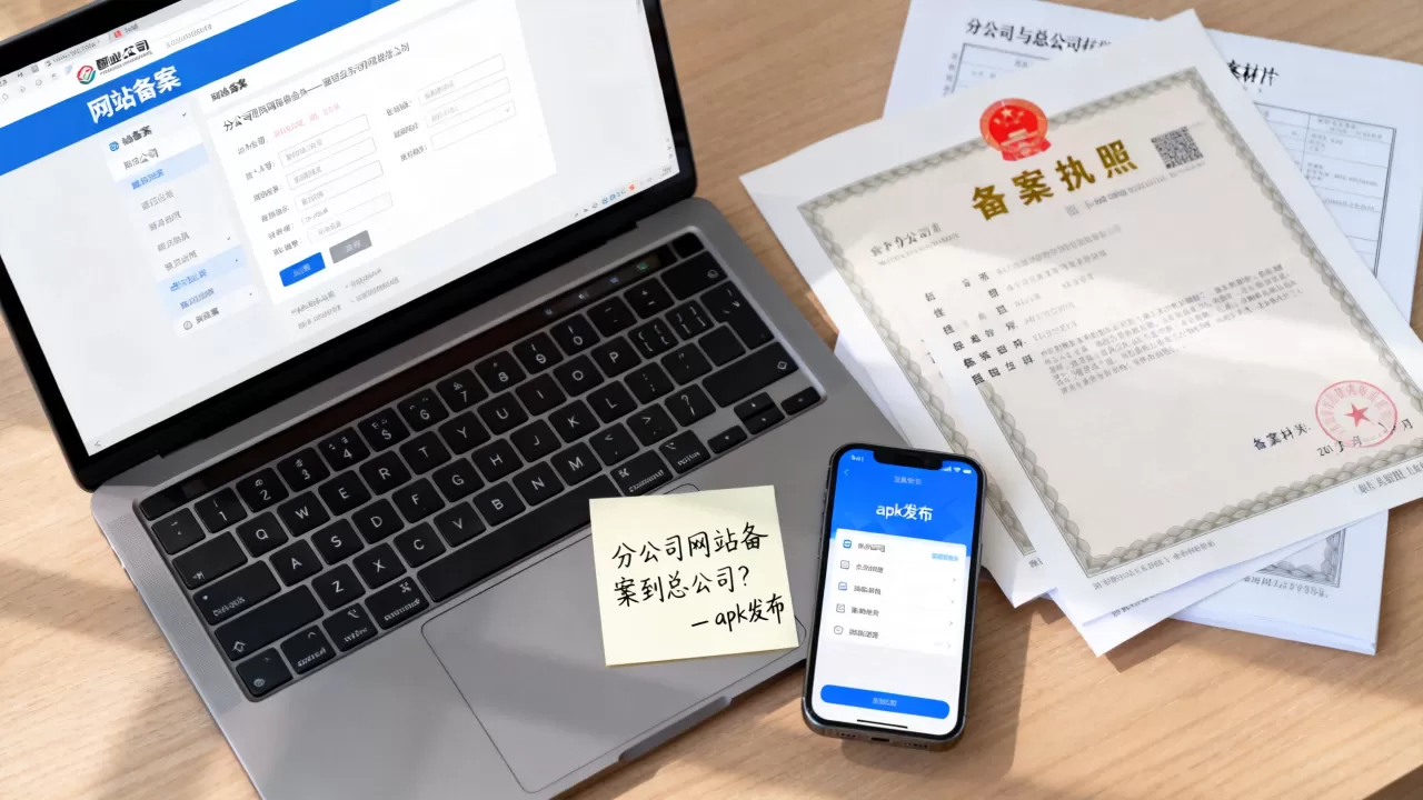 分公司网站能备案到总公司吗？apk发布到公司网站