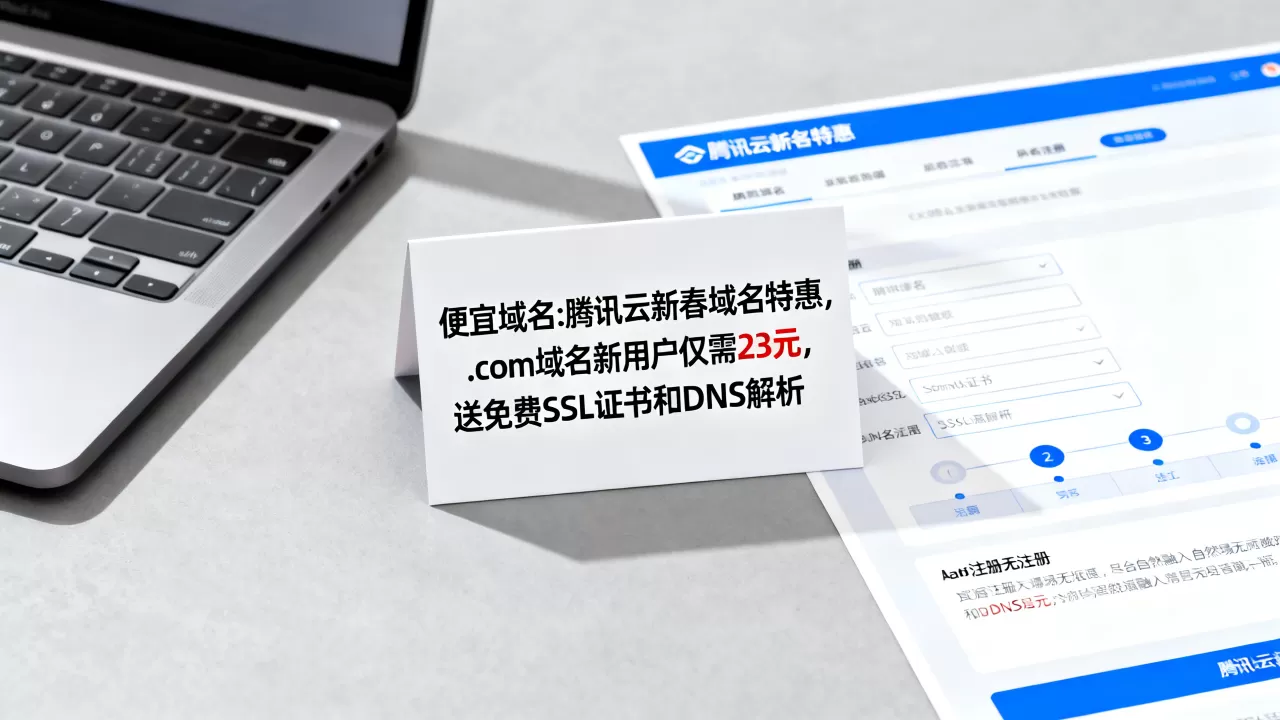 便宜域名:腾讯云新春域名特惠,.com域名新用户仅需23元,送免费SSL证书和DNS解析
