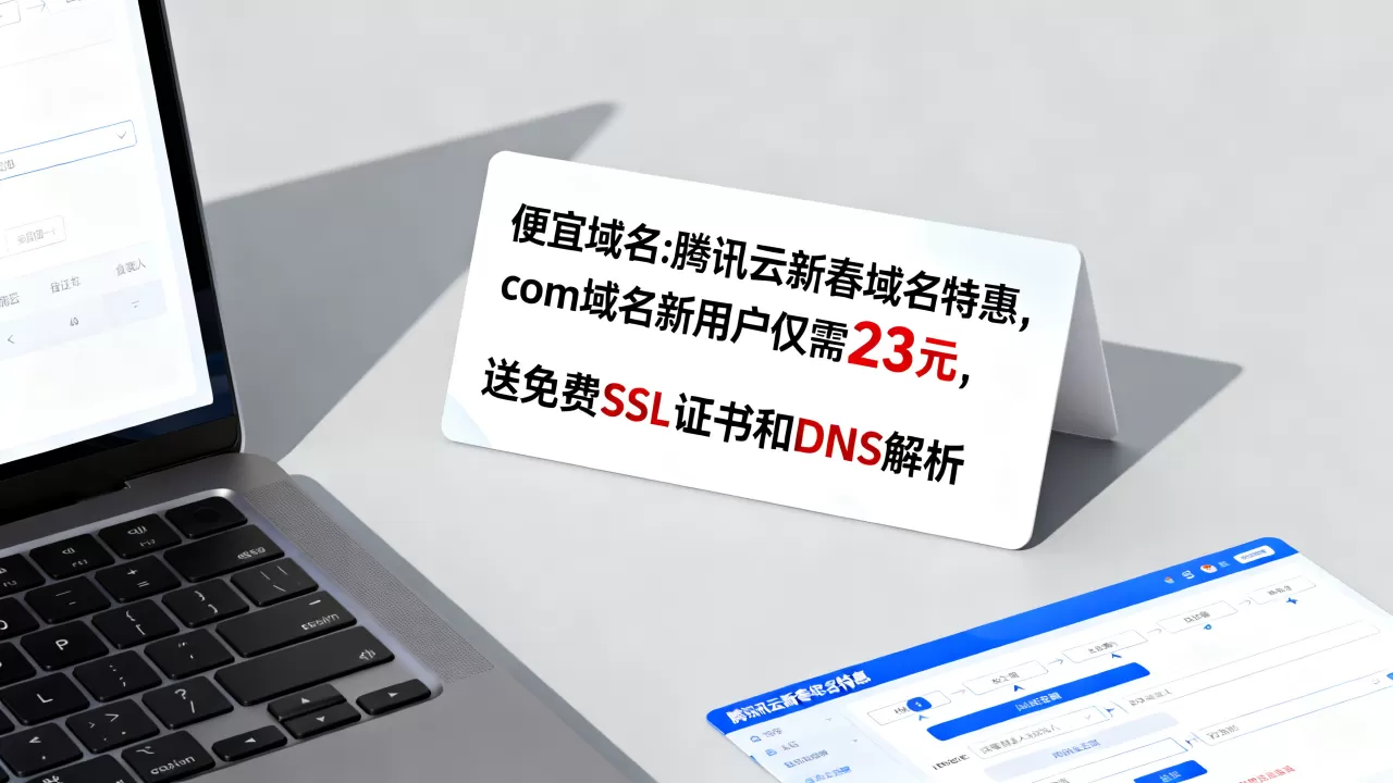 便宜域名:腾讯云新春域名特惠,.com域名新用户仅需23元,送免费SSL证书和DNS解析