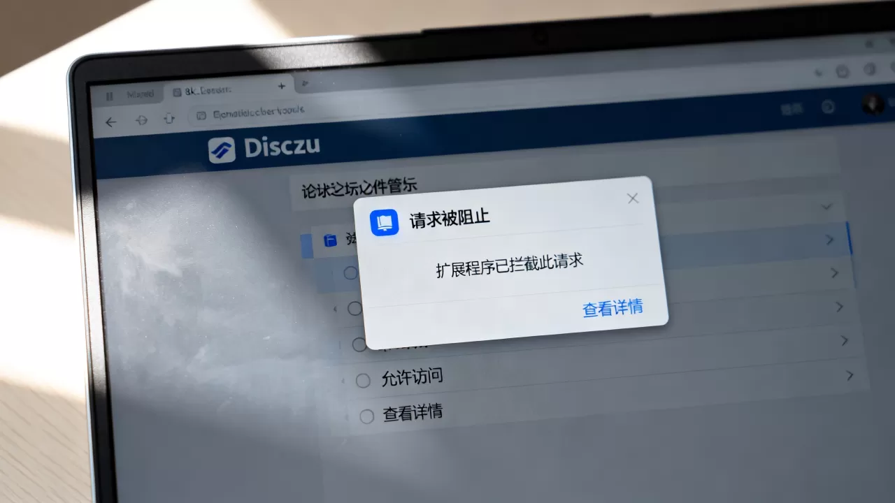 Discuz论坛请求被扩展程序阻止怎么办？如何解决浏览器插件拦截问题
