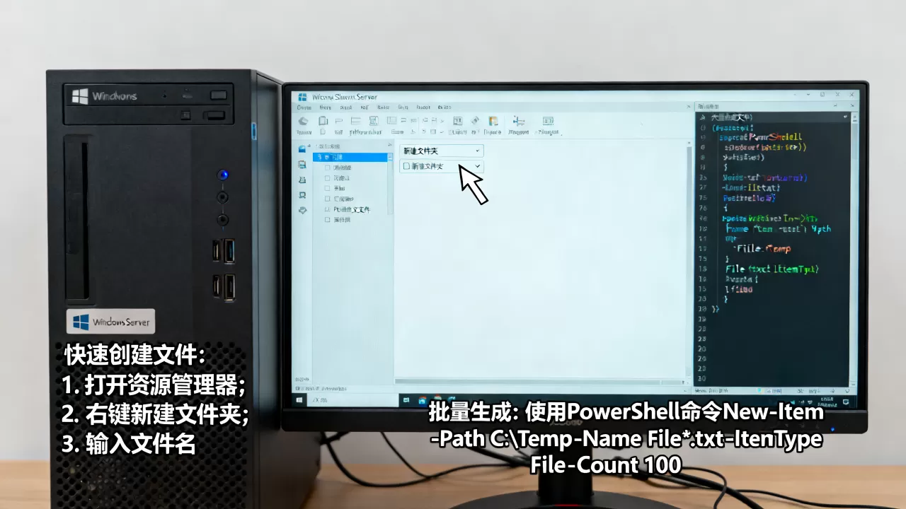 Windows美国服务器怎么快速创建文件?如何批量生成 Windows美国服务器怎么快速创建文件?如何批量生成