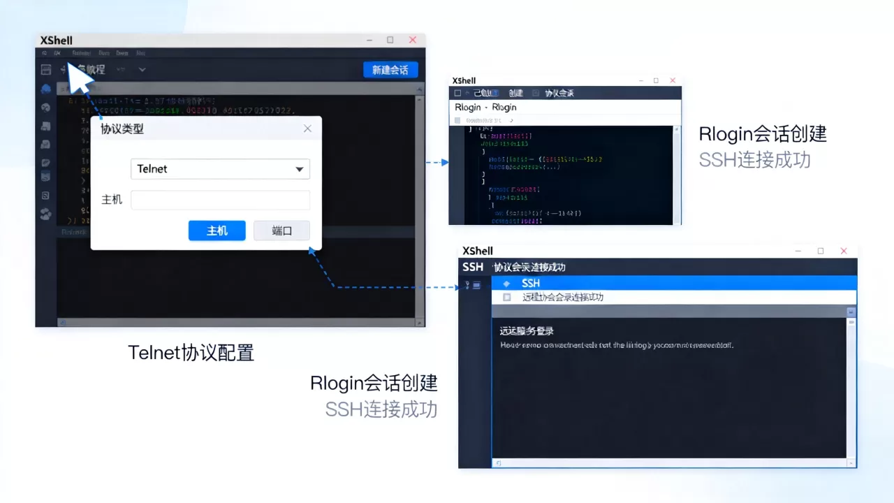 Xshell创建Telnet、Rlogin和SSH协议会话教程