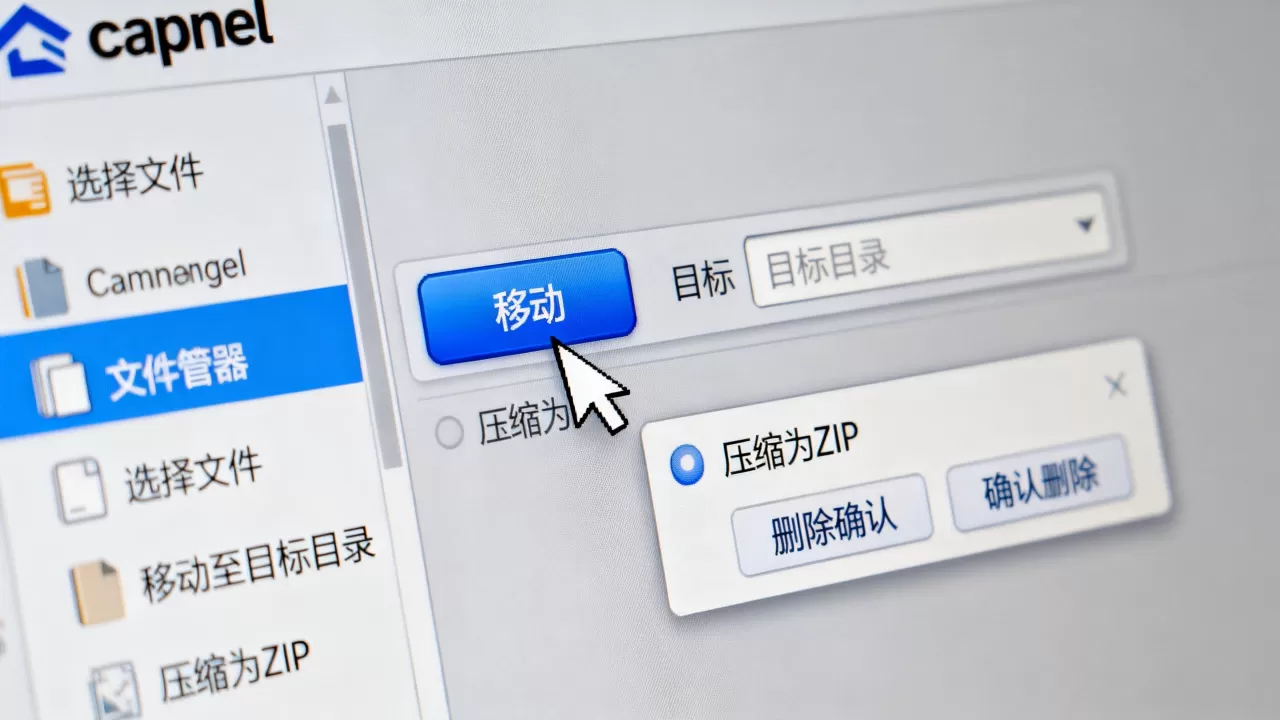 如何在cPanel主机中移动压缩删除文件？cpanel管理面板怎么操作
