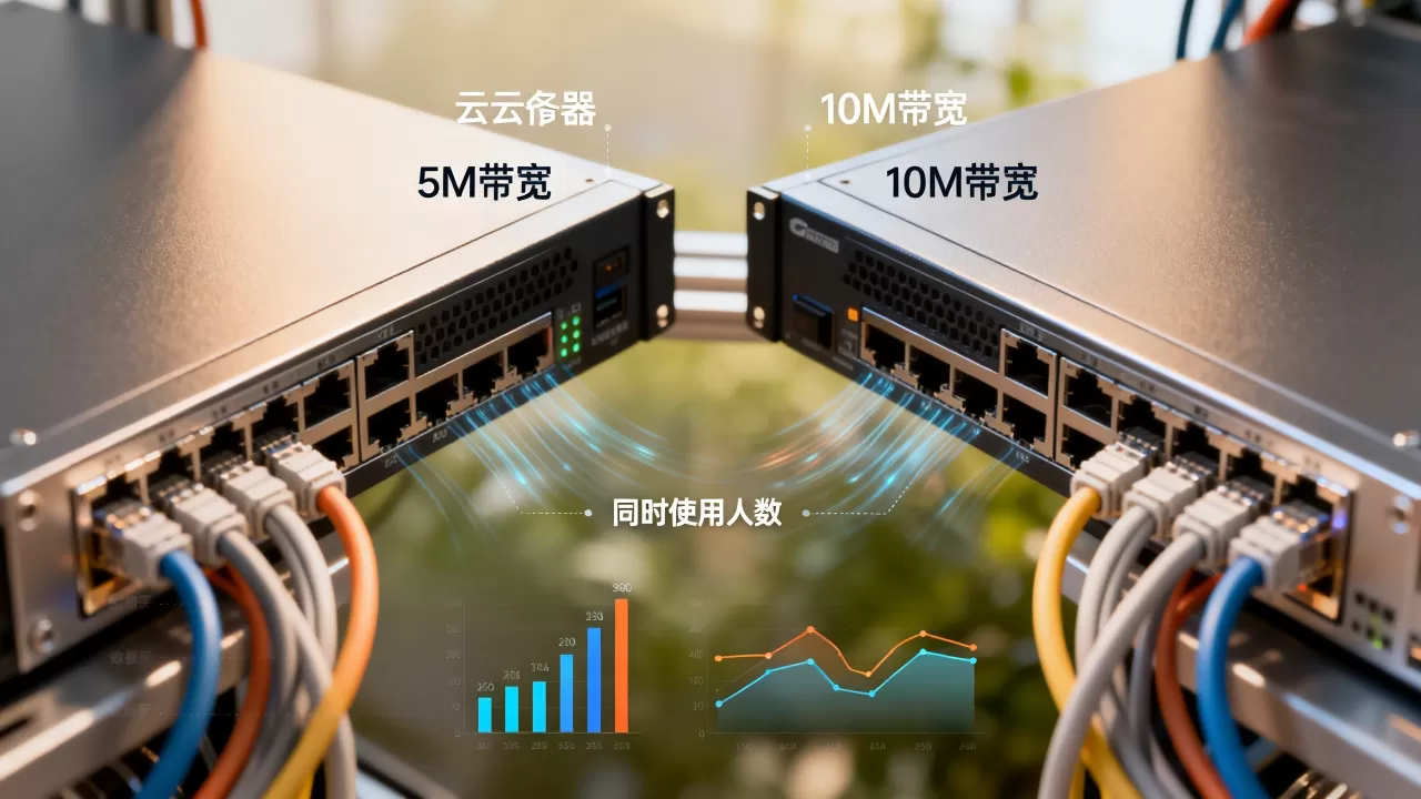 云服务器5M和10M带宽差距大吗？10M带宽够几个人同时用