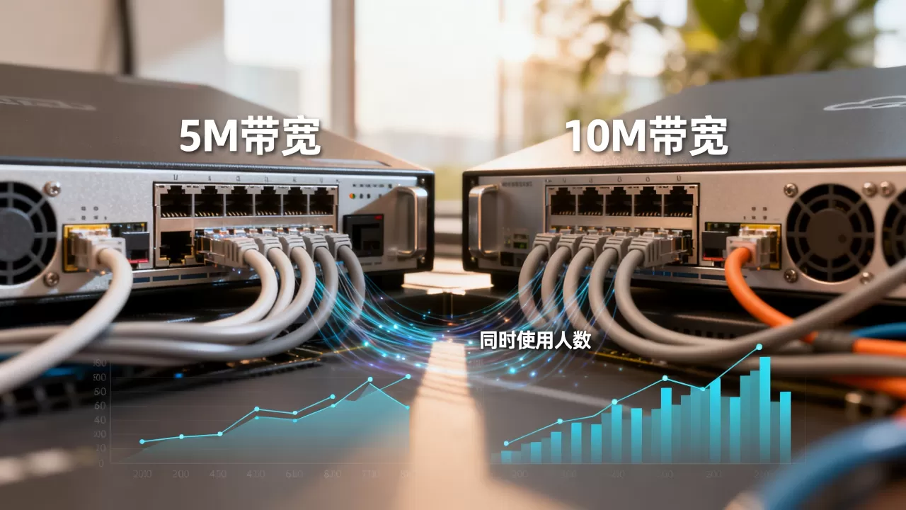 云服务器5M和10M带宽差距大吗？10M带宽够几个人同时用