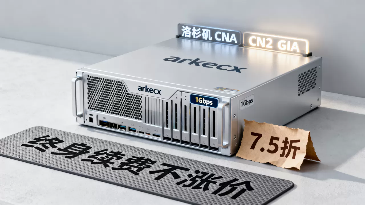 arkecx国庆节活动1Gbps带宽终身7.5折续费不涨价是真的吗？洛杉矶CN2 GIA服务器租用推荐
