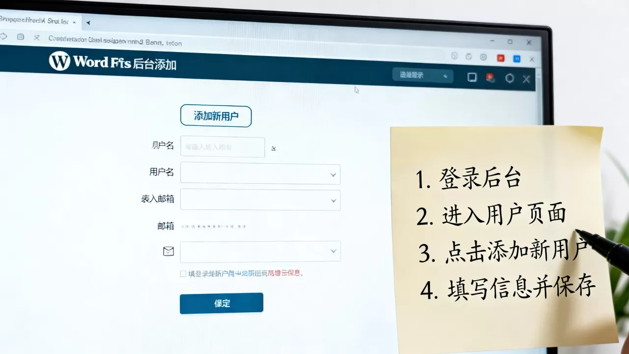 如何在WordPress后台手动添加新用户？WordPress添加新用户教程