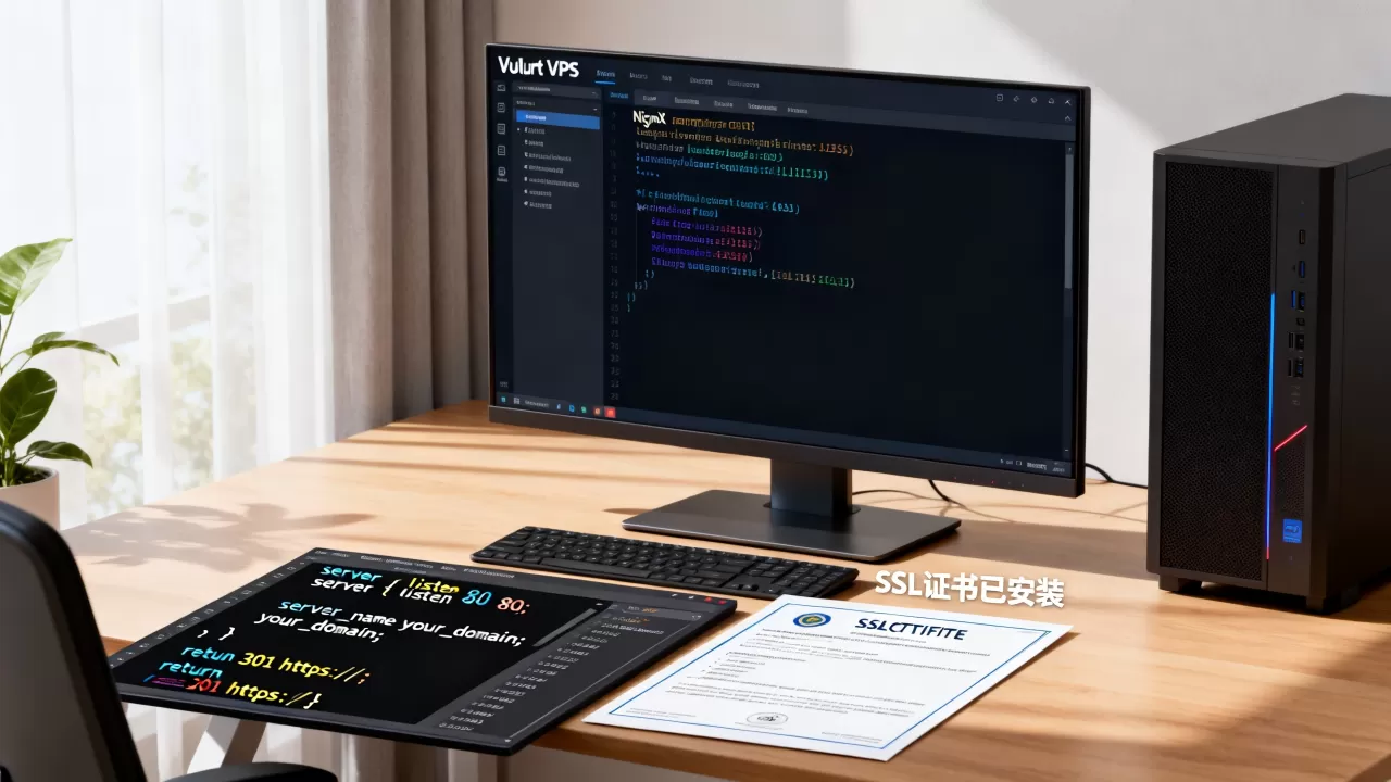 Nginx如何将http重定向到https？Vultr VPS教程配置SSL