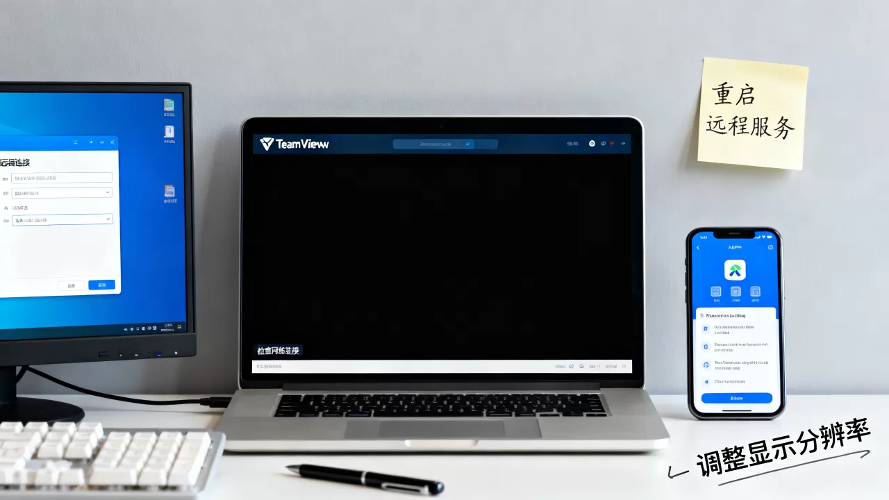 TeamViewer远程连接黑屏怎么解决？远程桌面连接黑屏怎么办