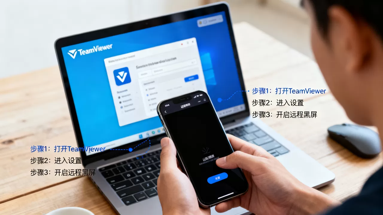 TeamViewer黑屏功能怎么使用？如何开启远程黑屏模式