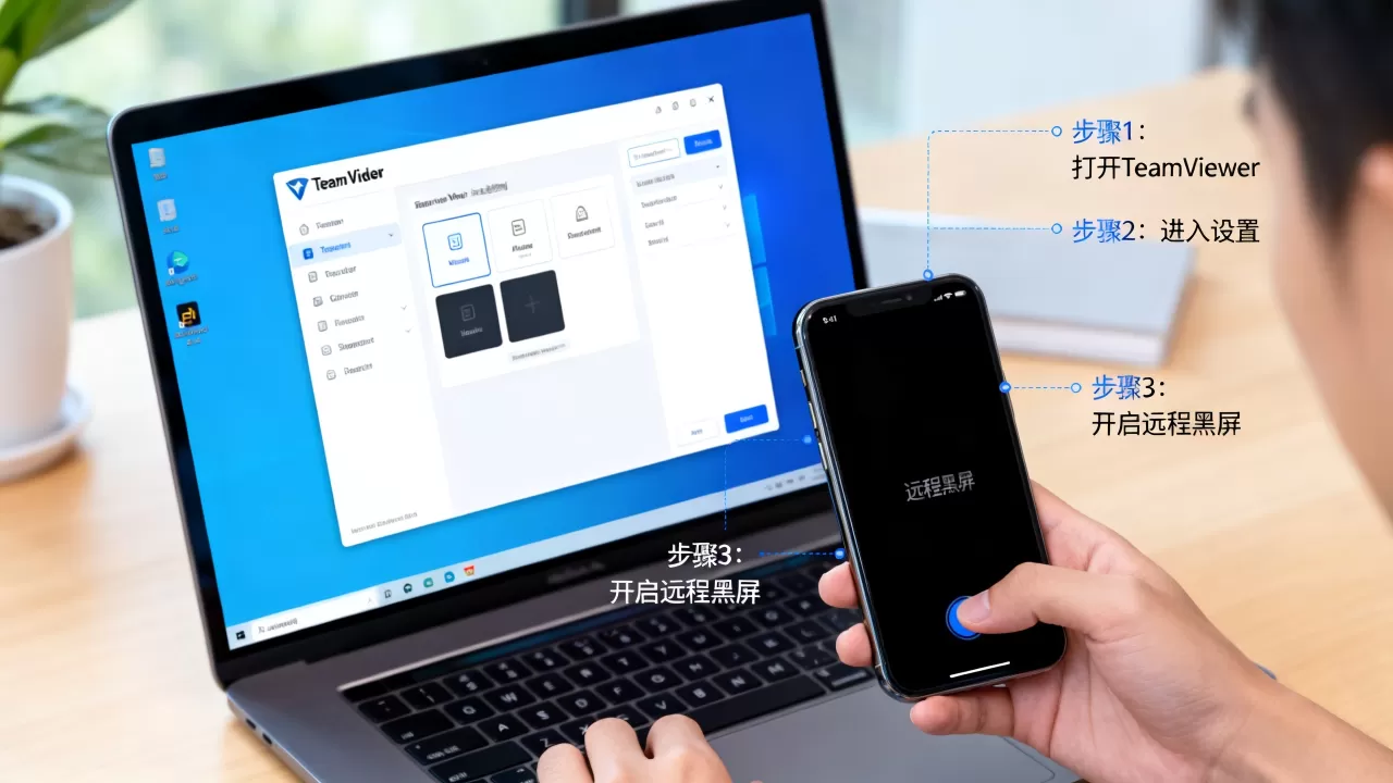 TeamViewer黑屏功能怎么使用？如何开启远程黑屏模式