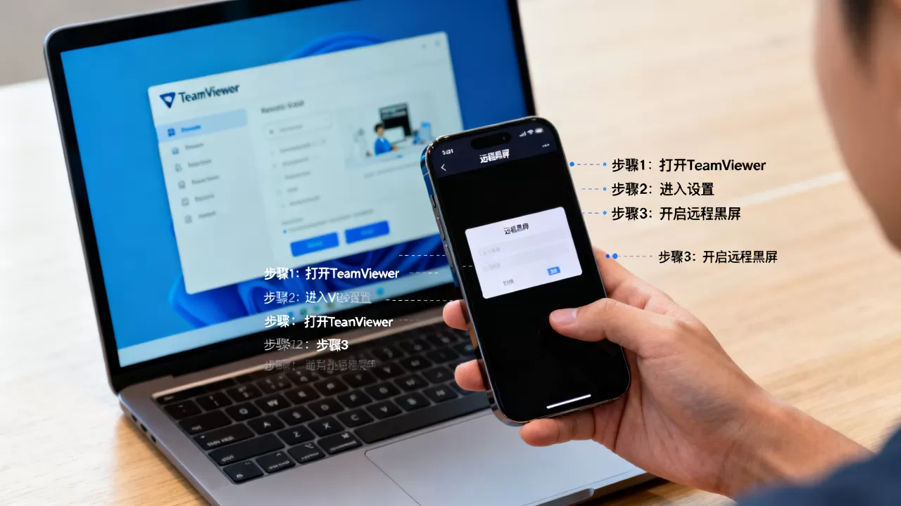 TeamViewer黑屏功能怎么使用？如何开启远程黑屏模式