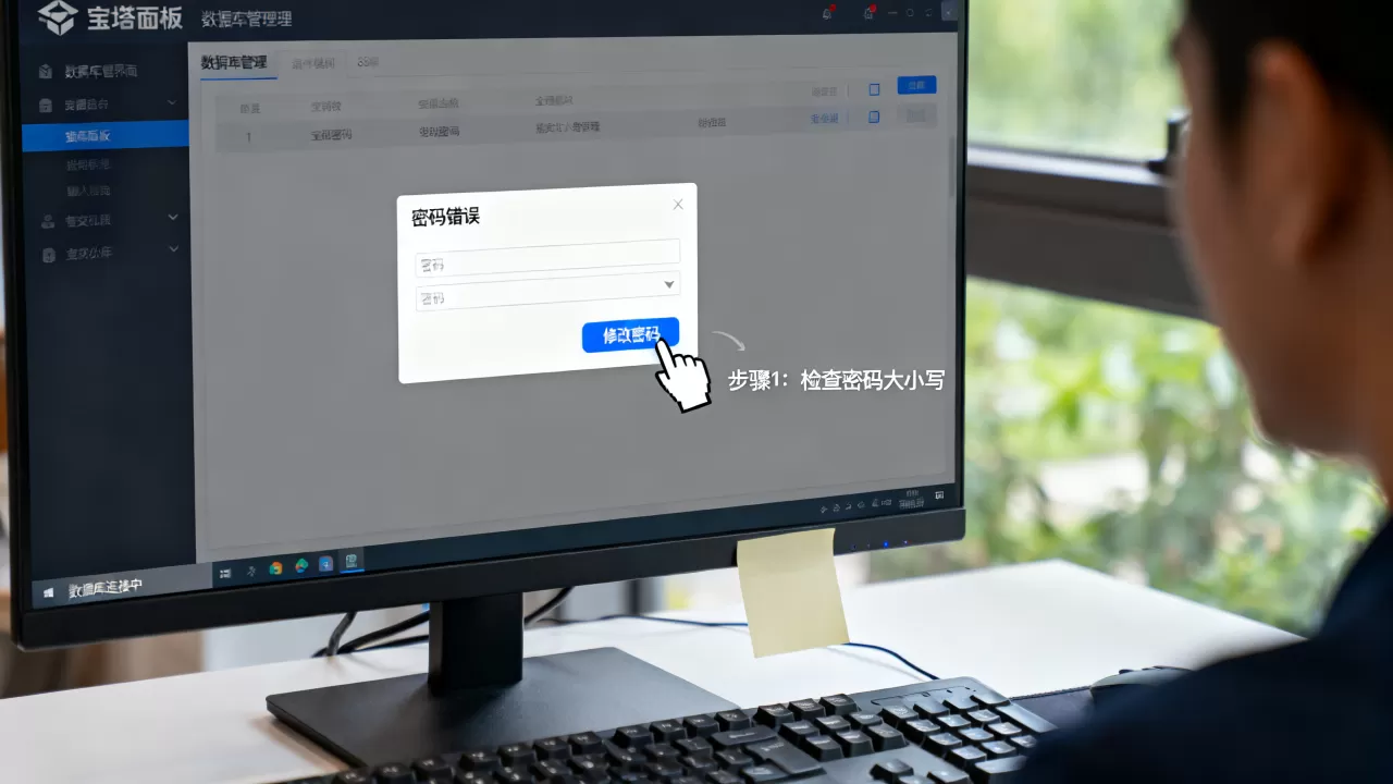 宝塔面板数据库管理密码错误的解决方法