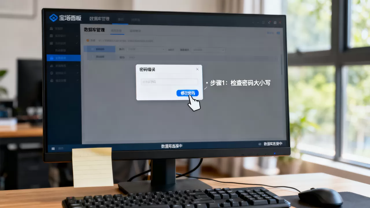 宝塔面板数据库管理密码错误的解决方法