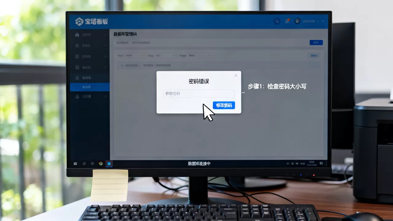 宝塔面板数据库管理密码错误的解决方法