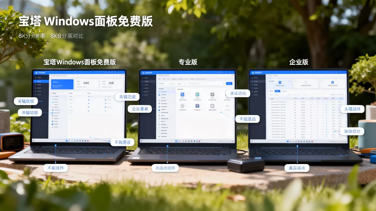 宝塔Windows面板免费版专业版企业版有啥区别？宝塔面板各版本功能对比