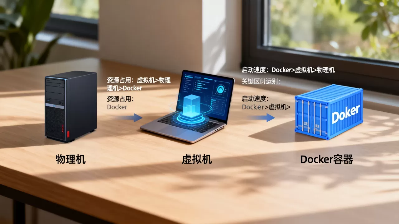 Docker和虚拟机区别在哪？虚拟机和Docker哪个更省资源