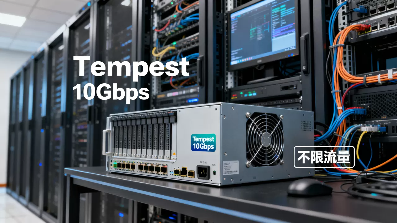 黑五Tempest10Gbps不限流量服务器多少钱？Tempest服务器评测及机房选择