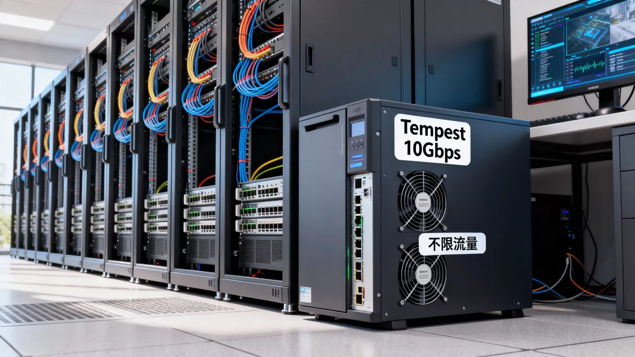 黑五Tempest10Gbps不限流量服务器多少钱？Tempest服务器评测及机房选择