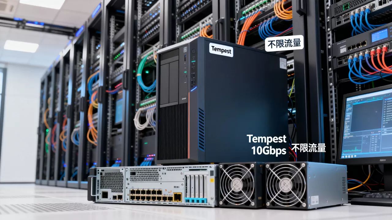 黑五Tempest10Gbps不限流量服务器多少钱？Tempest服务器评测及机房选择