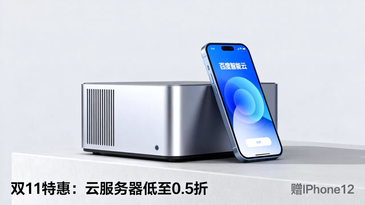 百度智能云双11特惠云服务器低至0.5折送iPhone12是真的吗？云服务器双11优惠活动