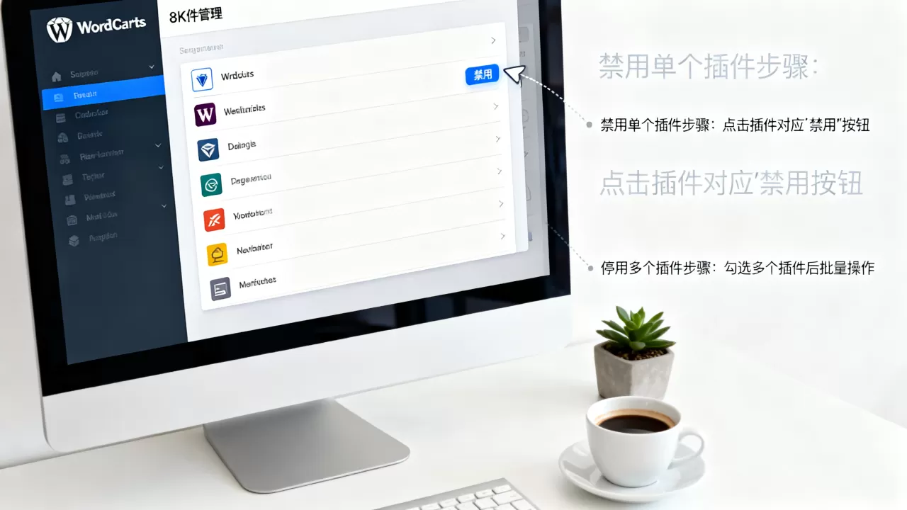 WordPress如何禁用单个插件？WordPress停用多个插件教程