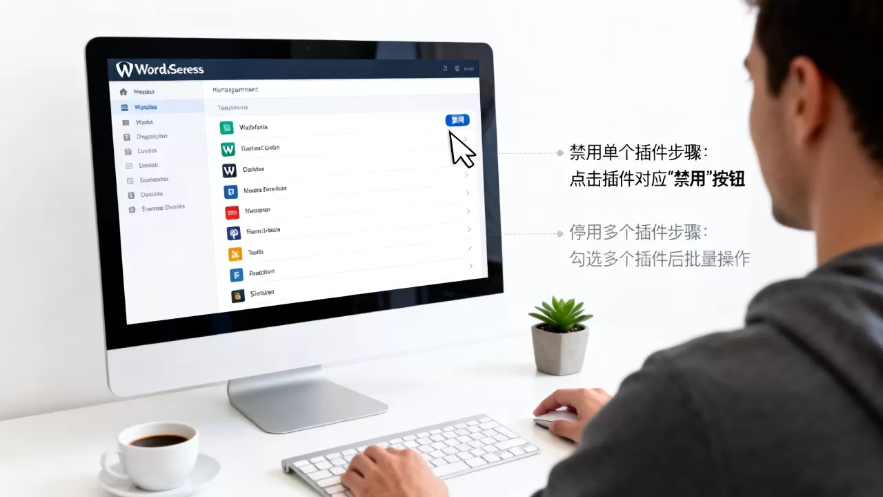 WordPress如何禁用单个插件？WordPress停用多个插件教程